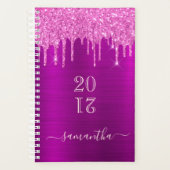 Roze glitter druppels afspraak boek planner (Voorkant)