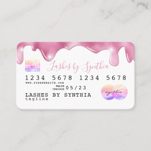 Roze glitter druppels Credit Kaart hologram naam t Visitekaartje