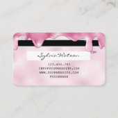 Roze glitter druppels Credit Kaart hologram naam t Visitekaartje (Achterkant)