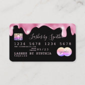 Roze glitter druppels Credit Kaart hologram naam t Visitekaartje (Voorkant)