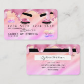 Roze glitter druppels Credit Kaart hologram wimper Visitekaartje (Voorkant / Achterkant)