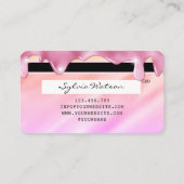 Roze glitter druppels Credit Kaart hologram wimper Visitekaartje (Achterkant)
