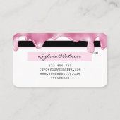 Roze glitter druppels Credit Kaart hologram wimper Visitekaartje (Achterkant)
