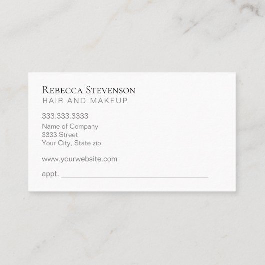 Roze glitter druppels haar make-up visitekaartje (Achterkant)