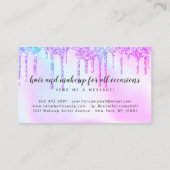 Roze glitter druppels make-up haar holografische e visitekaartje (Achterkant)