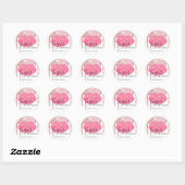 Roze Glitter Druppels Suiker Lipscrub Ronde Sticker (Vel)