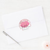 Roze Glitter Druppels Suiker Lipscrub Ronde Sticker (Envelop)