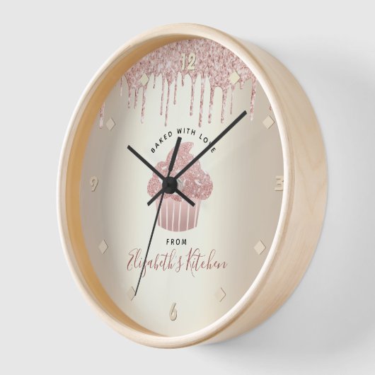 Roze glitter druppelt cupcake bakkerij Chef Gold (Hoek)