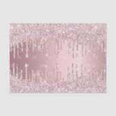 Roze glitter druppelt mousserend monogram stoffig  tissuepapier (Voorkant)