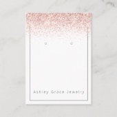 Roze Glitter Earring Display Kaart Visitekaartje (Voorkant)