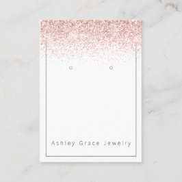 Roze Glitter Earring Display Kaart Visitekaartje