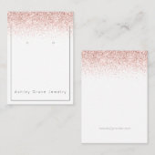 Roze Glitter Earring Display Kaart Visitekaartje (Voorkant / Achterkant)