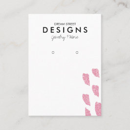 Roze Glitter Earring Display Kaart Visitekaartje