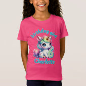 Roze Glitter eenhoorn magische ster Meisjes verjaa T-shirt (Voorkant)
