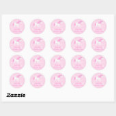Roze Glitter Eenhoorn Verjaardagssticker Ronde Sticker (Vel)