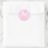 Roze Glitter Eenhoorn Verjaardagssticker Ronde Sticker (Tas)