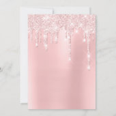 Roze glitter Effect Baby shower Girl Birthday Kaart (Achterkant)