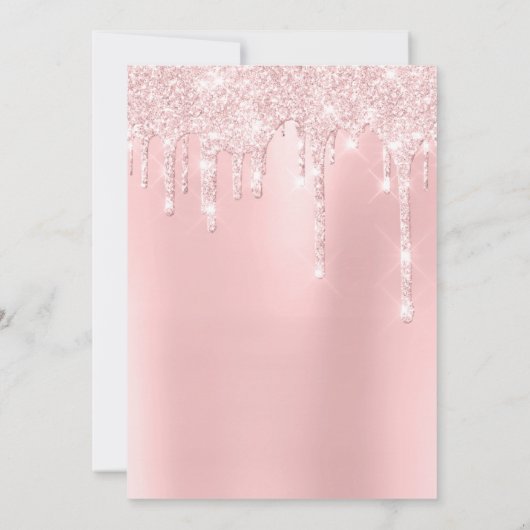Roze glitter Effect Baby shower Girl Birthday Kaart (Achterkant)