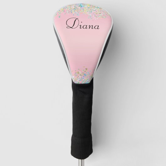  roze glitter effect golfheadcover (Voorkant)