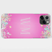 roze glitter effect iPhone hoesje (Achterkant horizontaal)