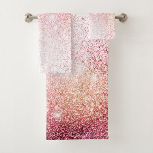 Roze Glitter Elegant Bad Handdoek (Insitu)
