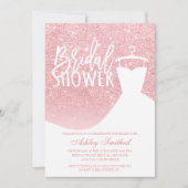 Roze glitter elegant chic jurk Vrijgezellenfeest Kaart (Voorkant)