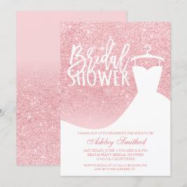 Roze glitter elegant chic jurk Vrijgezellenfeest Kaart