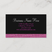 Roze Glitter Elegant Girly Visitekaartjes (Achterkant)