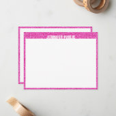 Roze Glitter Elegante Sjabloon Trendy Modern Desig (Voorkant / Achterkant in situ)