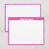 Roze Glitter Elegante Sjabloon Trendy Modern Desig (Voorkant / Achterkant)