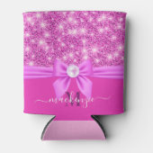 Roze Glitter en Boog Blikjeskoeler (Voorkant)
