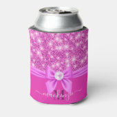 Roze Glitter en Boog Blikjeskoeler (Blikje Achterkant)