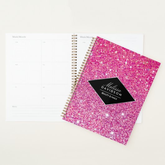 Roze Glitter en Glamour Afsprakenboek Planner (Display)