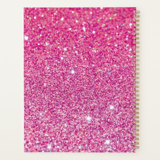 Roze Glitter en Glamour Afsprakenboek Planner (Achterkant)