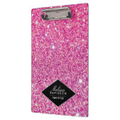 Roze Glitter en Glamour Beauty gepersonaliseerd Klembord (Links)