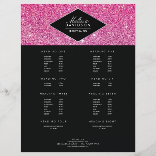 Roze glitter en Glamour Beauty Large Flyer (Voorkant)