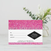 Roze Glitter- en Glamour Salon-cadeaubon (Staand voorkant)