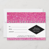 Roze Glitter- en Glamour Salon-cadeaubon (Voorkant)