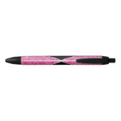 Roze Glitter en Glamour Zwarte Inkt Pen (Achterkant)