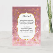 Roze Glitter en Gold Bijbel Verse Sympathie Card Bedankkaart (Voorkant)