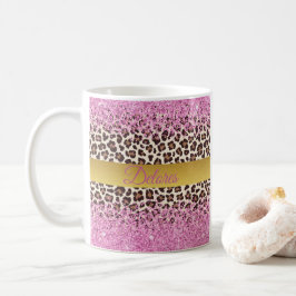 Roze Glitter en Gold Mok