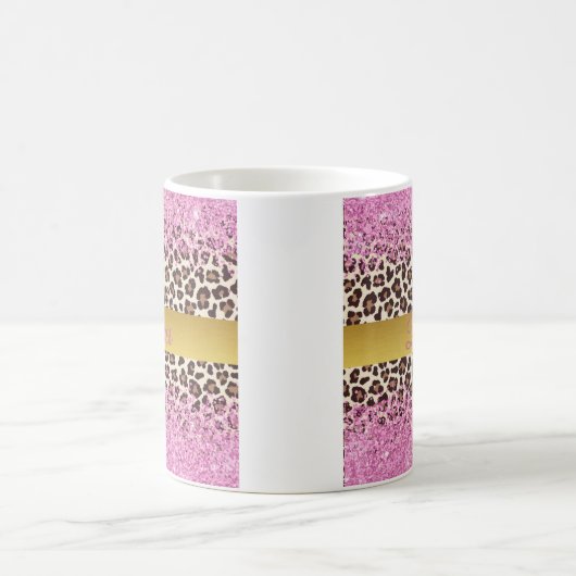 Roze Glitter en Gold Mok (Center)