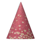 Roze glitter en harten feesthoedjes (Links)