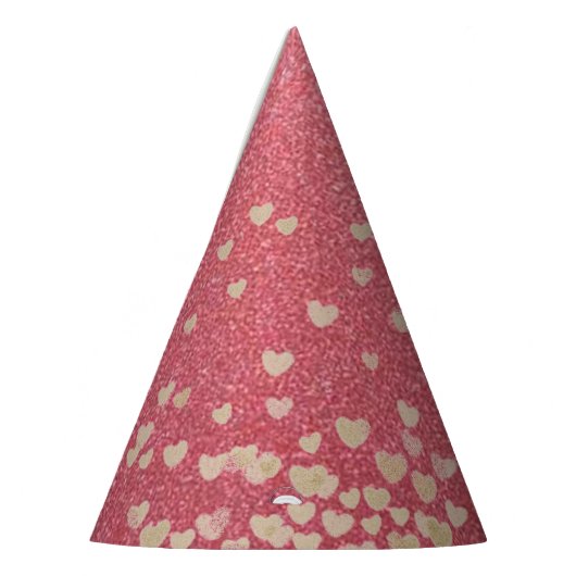 Roze glitter en harten feesthoedjes (Links)