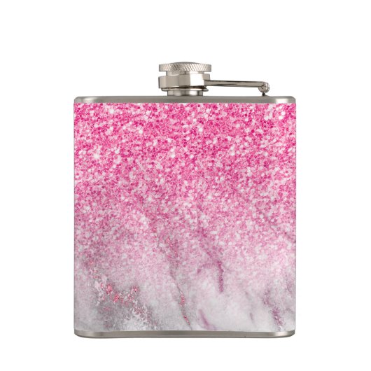 Roze glitter en Marble Ombre Heupfles (Achterkant)