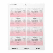 Roze glitter- en marmer-serumetiketten etiket (Full Sheet)