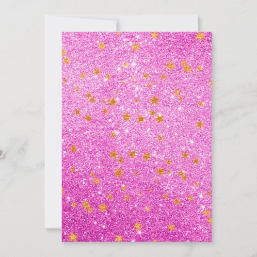 Roze glitter en regenboog Unicorn Birthday Kaart (Achterkant)