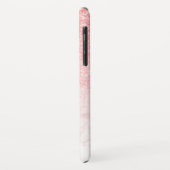 Roze glitter en roos goudmarmer ombre Case-Mate iPhone case (Achterkant/links)
