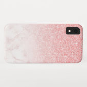 Roze glitter en roos goudmarmer ombre Case-Mate iPhone case (Achterkant (horizontaal))