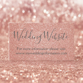 Roze Glitter en Sparkle Wedding Enclosure Kaart